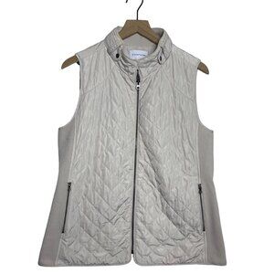 41 Hawthorn Quilted Zip-Up Vest – Size Large – Cream